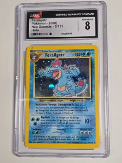 2000 Pokemon Neo Genesis #5 Feraligatr HOLO Rare CGC 8 NM/Mint - Image 1