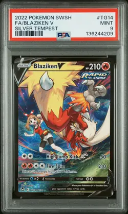 2022 Pokemon Sword & Shield Silver Tempest Trainer Gallery Blaziken V TG14 PSA 9 - Image 1