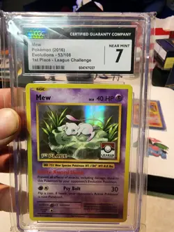 Mew Pokemon 2016 Evolutions 53/108 1st Place League Challenge CGC 7 - 055 - Image 1
