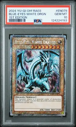 2024 YU-GI-OH! RA03-QUARTER CENTURY BONANZA 1ST ED BLUE-EYES WHITE DRAGON PSA 10 - Image 1