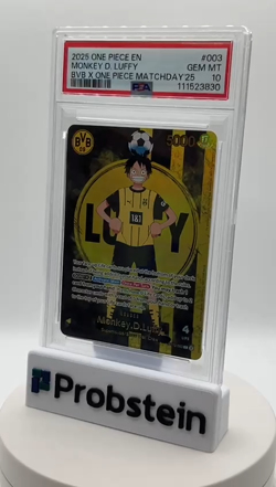 2025 ONE PIECE PROMOS BVB X ONE PIECE MATCH DAY 2025 #003 MONKEY D. LUFFY PSA 10 - Image 2