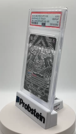 2025 One Piece OP12 English 3rd Anniversary Silver #093 Marshall D. Teach PSA 10 - Image 2