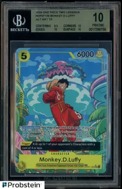 2024 One Piece Two Legends OP07109 Monkey D. Luffy Alt Art BGS 10 PRISTINE - Image 1