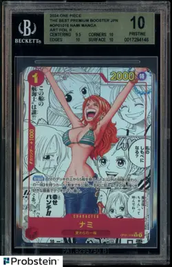 2024 One Piece Premium Booster Japanese Manga Alternate Art Nami BGS 10 PRISTINE - Image 1