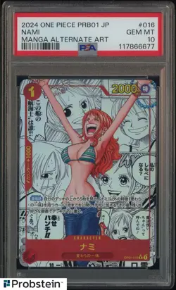 2024 One Piece Japanese PRB01 Manga Alternate Art #016 Nami PSA 10 GEM MINT - Image 1