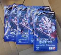 One Piece OP14 THE AZURE SEA’S SEVEN Sleeved Booster Packs Lot Of 6 - Image 1