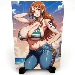 One Piece Nami Sexy Bikini Anime Waifu Girl Doujin Lewd Goddess Story Art Card - Image 1