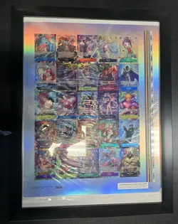 One Piece OP07 Uncut Sheet Treasure Cup 2024 TOP 2 PRIZE FRAMED! - Image 1