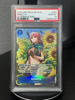 One Piece OP10-058 Royal Blood Rebecca Alt Art PSA 10 - Image 1