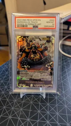 2024 ONE PIECE MANGA ALTERNATE ART OP09-093 MARSHALL D. TEACH PSA 10 - Image 1