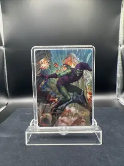 MTG Green Goblin Art Card 26/54 Gold Stamped Signature Art Marvel's Spider-Man - Image 1