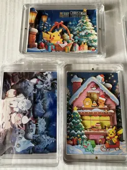 Christmas Pokemon Acrylic 3D paper display art cards! Non Tcg - Image 1