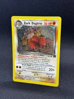 Dark Dugtrio 6/82 Team Rocket 2000 SWIRL Holo Rare WOTC Pokemon Card TCG SWIRL! - Image 3