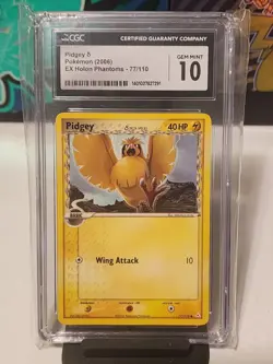 CGC GEM MINT 10 Pop 71 Pokemon TCG Pidgey EX Holon Phantoms 77/110 - Image 1