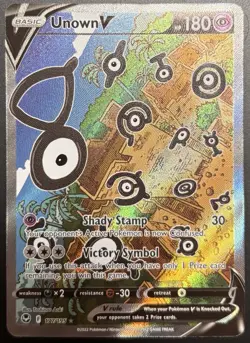 Pokemon Unown V 177/195 Ultra Rare Alternate Full Art Silver Tempest SWSH12 - Image 1