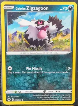 2020 Pokemon Champion's Path Galarian Zigzagoon 35/73 Common - Image 1