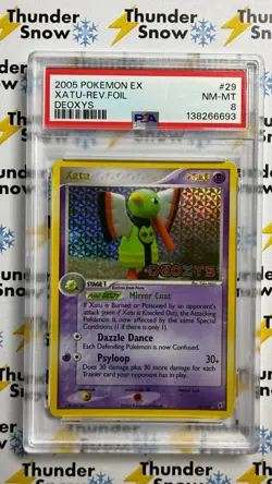 ⚡❄ 2005 Pokemon EX Deoxys #29 Xatu Reverse Foil Stamp PSA 8 - Image 1