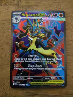 Mega Lucario EX 160/132 ME01 Mega Evolution Pokemon TCG Full Art Mint NM - Image 1