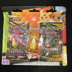 Evolving Skies/Astral Radiance Pokemon TCG Pikachu Eraser 2 Booster Blister - Image 1