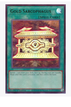x3 Gold Sarcophagus - CH01-EN032 - Ultra Rare YuGiOh - Image 1