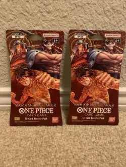 One Piece OP-02 Paramount War Sleeved Booster Packs TCG English Lot of 2! New! - Image 1