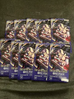 One Piece Op14-EB04 The Azure Sea Seven Single Sleeved Pack Lot Of 10 Sealed - Image 1