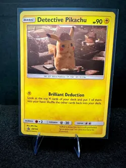 Detective Pikachu SM194 Sun Moon Black Star Promo Holo Rare Pokemon TCG Card LP - Image 1