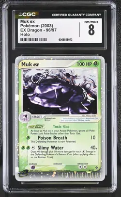 CGC 8 Muk ex 2003 EX Dragon 96/97 Holo Pokemon Card - Image 1