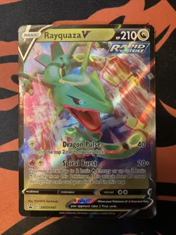 Pokemon TCG Rayquaza V SWSH147 Black Star Promo Ultra Rare Holo Card - Image 1
