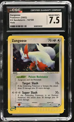 CGC 7.5 Zangoose 2003 EX Sandstorm 14/100 Holo Pokemon Card - Image 1