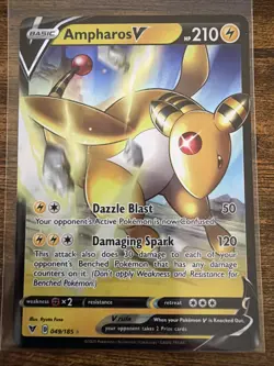 Ampharos V - 049/185 - Pokemon Vivid Voltage Sword & Shield Ultra Rare Card NM - Image 1