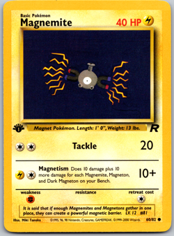 Pokemon Card Magnemite 60/82 Team Rocket Regular lp - Image 1