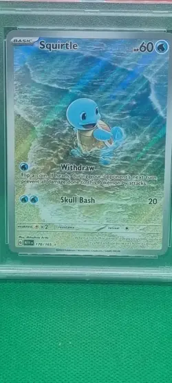 PSA 9 Squirtle 170/165 Pokemon Card 151 Illustration Rare English Mint Graded IR - Image 2
