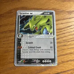 Pokemon TCG Tyranitar EX 17/17 Pop Series 1 Ultra Rare Holo Card - DMG - League✨ - Image 1