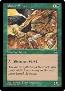 MUSCLE SLIVER Tempest MTG Green Creature LP - Image 1