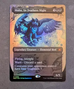 Maha, Its Feathers Night (Borderless) Foil - Bloomburrow - Image 1