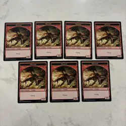 Magic the Gathering MTG Dragon Token Set Of 7 - Image 1