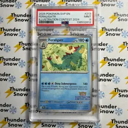 ⚡❄ 2025 Pokemon SVP EN #213 Feraligatr Illustration Contest 2024 - PSA 9 ⚡ - Image 1