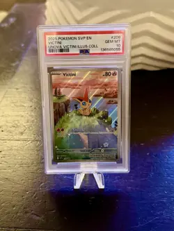 2025 POKEMON SVP PROMO UNOVA VICTINI ILLUSTRATION COLLECTION #208 VICTINI PSA 10 - Image 1
