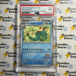 ⚡❄ 2025 Pokemon SVP EN #213 Feraligatr Illustration Contest 2024 PSA 9 ⚡ - Image 1
