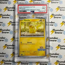 ⚡❄ 2025 Pokemon SVP EN #214 Pikachu - Illustration Contest 2024 PSA 9 ⚡❄⚡ - Image 1