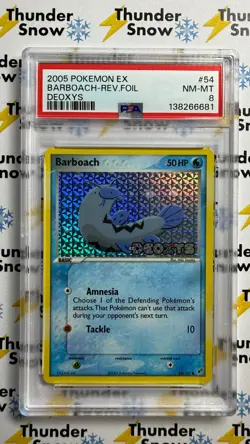 ⚡❄ 2005 Pokemon Deoxys #54 Barboach Reverse Foil Stamp PSA 8 - Image 1