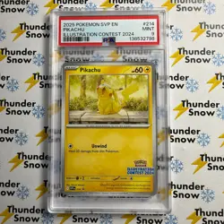 ⚡❄ 2025 Pokemon SVP EN #214 Pikachu - Illustration Contest 2024 PSA 9 ⚡❄⚡❄ - Image 1