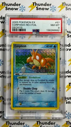 ⚡❄ 2005 Pokemon Deoxys #57 Corphish Reverse Foil Stamp PSA 8 - Image 1