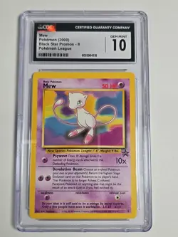 2000 Pokemon Black Star Promos #8 MEW CGC 10 GEM MINT Pokemon League - Image 1