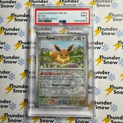 ⚡❄ 2025 Pokemon PRE EN #074 Eevee Reverse Holo PSA 9 ⚡❄⚡❄⚡❄⚡❄ - Image 1