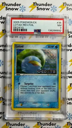 ⚡❄ 2005 Pokemon EX Deoxys #35 Lotad Reverse Foil Stamp PSA 7 - Image 1