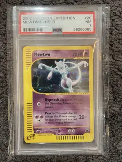 Pokemon Mewtwo Expedition Holo Rare #20 PSA 7 - Image 1