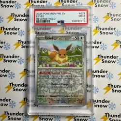 ⚡❄ 2025 Pokemon PRE EN #074 Eevee Reverse Holo PSA 9 ⚡❄ - Image 1