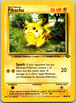 Pokemon TCG Pikachu 60/64 Jungle Regular - LP - NM - Image 1